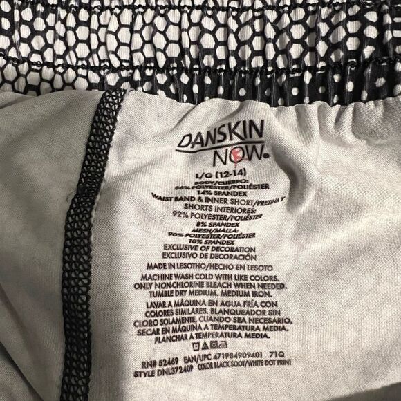 Danskin Now Dricare black and white athletic shorts size large 12/14 - Picture 10 of 10